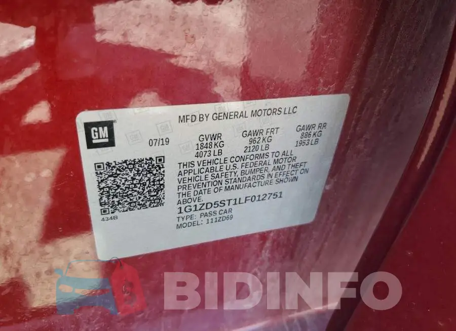 1G1ZD5ST1LF012751 Photo# 12