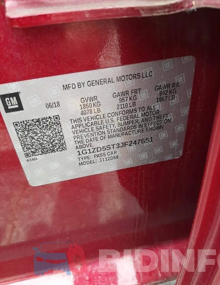 1G1ZD5ST3JF247651 Photo# 12