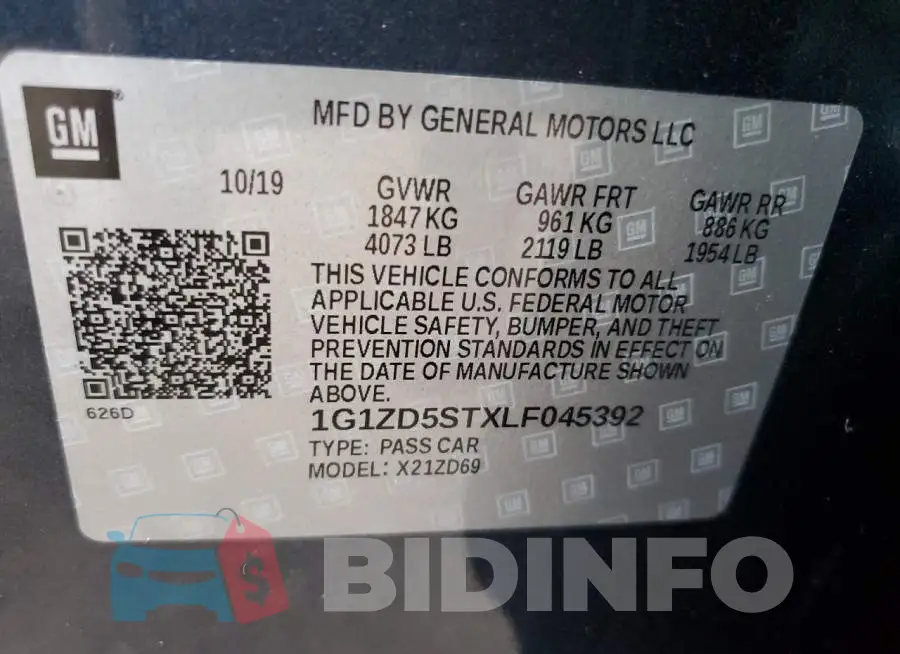 1G1ZD5STXLF045392 Photo# 14