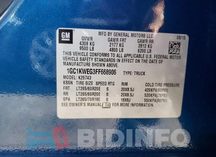 1GC1KWEG3FF668906 Photo# 12