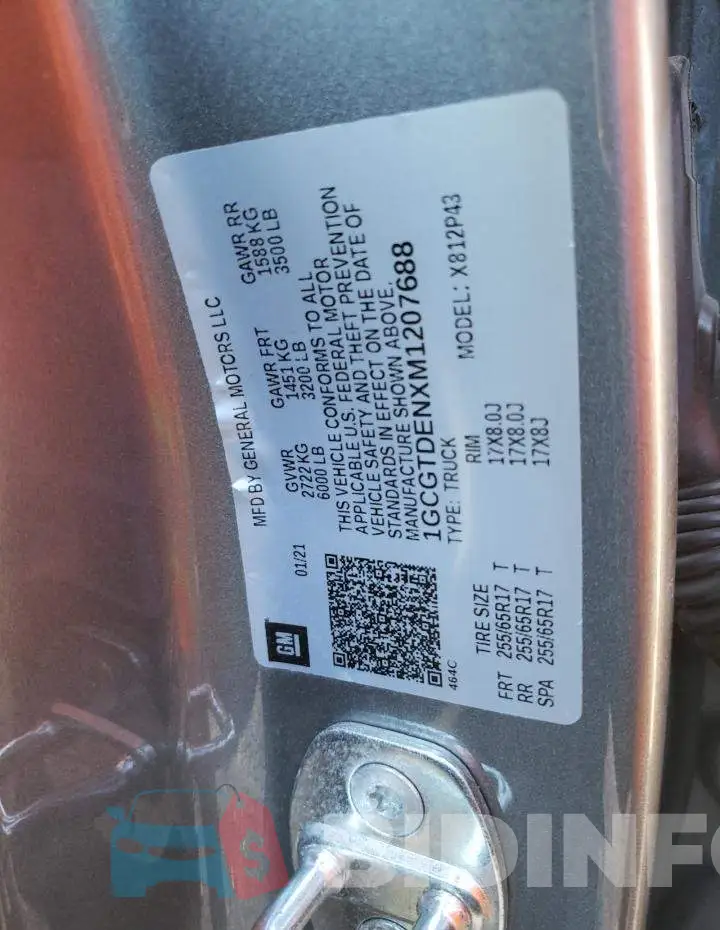 1GCGTDENXM1207688 Photo# 12