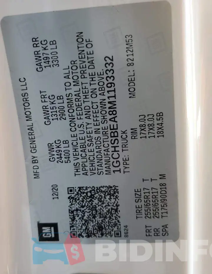 1GCHSBEA8M1193332 Photo# 13