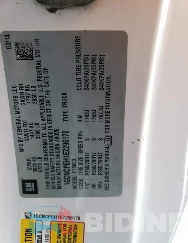 1GCNCPEH1EZ296170 Photo# 12