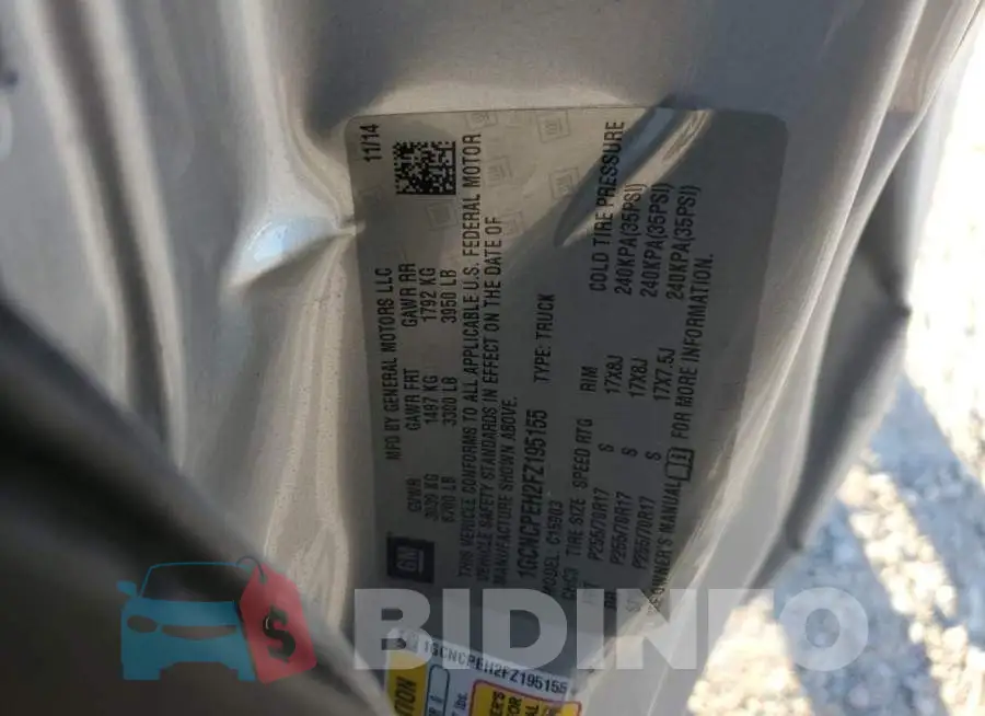 1GCNCPEH2FZ195155 Photo# 12