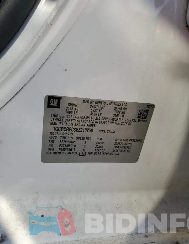 1GCRCREC3EZ218250 Photo# 12