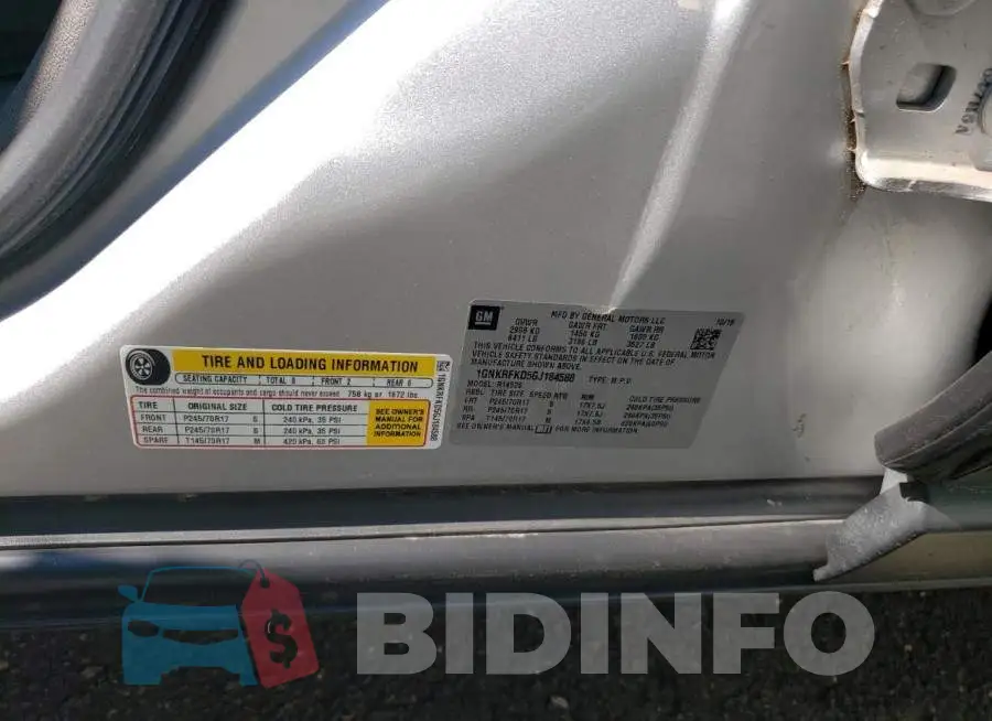 1GNKRFKD5GJ184588 Photo# 13