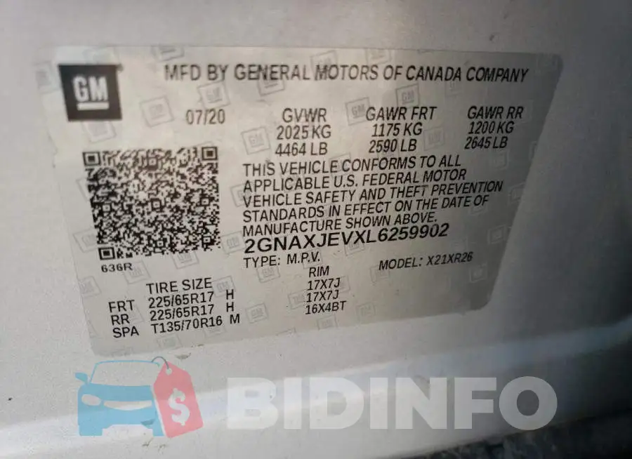 2GNAXJEVXL6259902 Photo# 14
