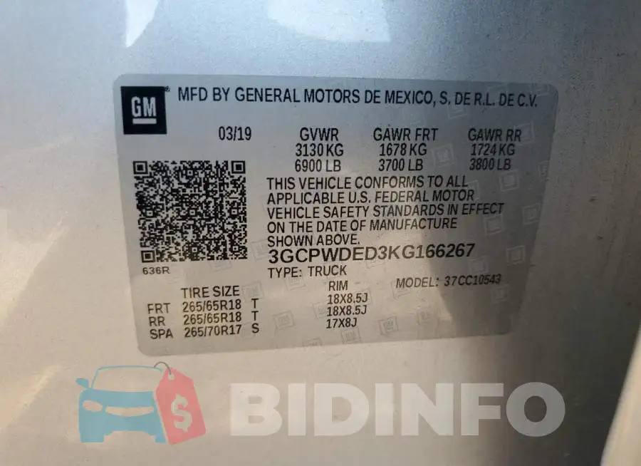 3GCPWDED3KG166267 Photo# 12