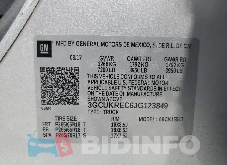 3GCUKREC6JG123849 Photo# 12
