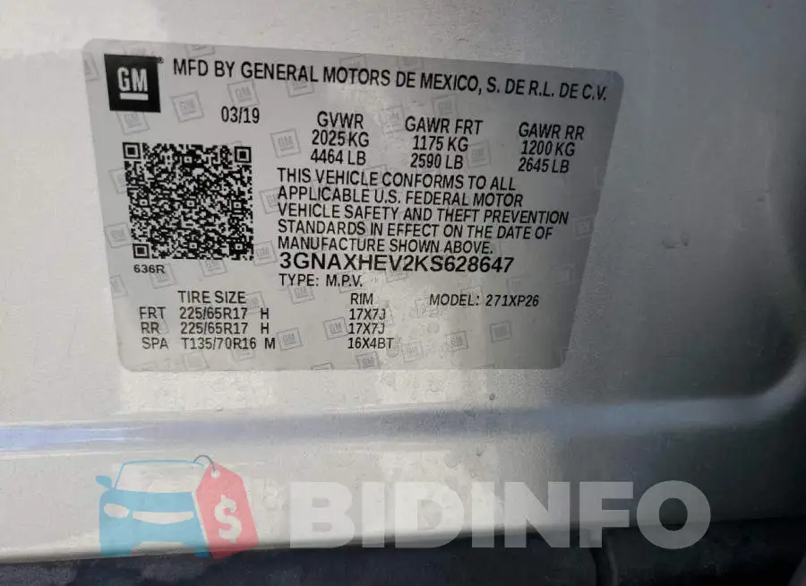 3GNAXHEV2KS628647 Photo# 12