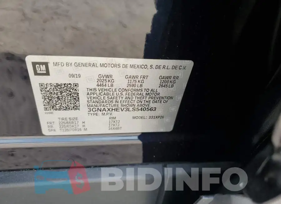 3GNAXHEV3LS540563 Photo# 12