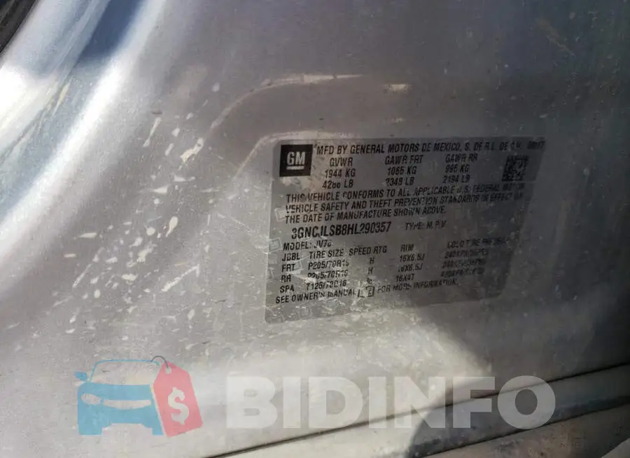 3GNCJLSB8HL290357 Photo# 12