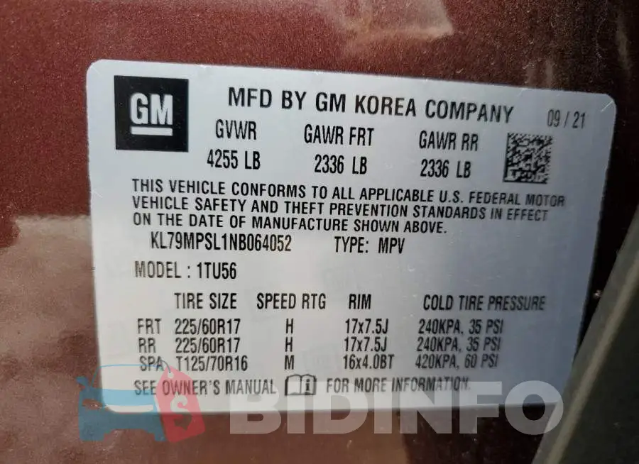 KL79MPSL1NB064052 Photo# 14