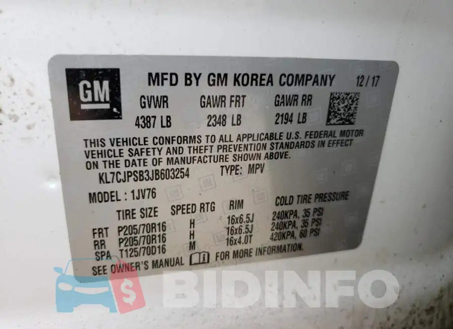 KL7CJPSB3JB603254 Photo# 13
