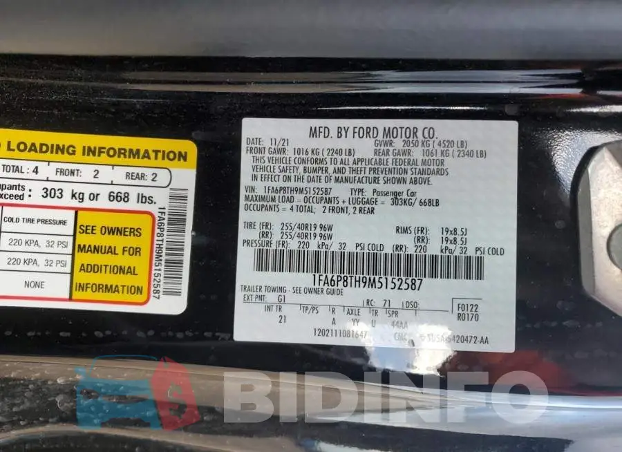1FA6P8TH9M5152587 Photo# 12