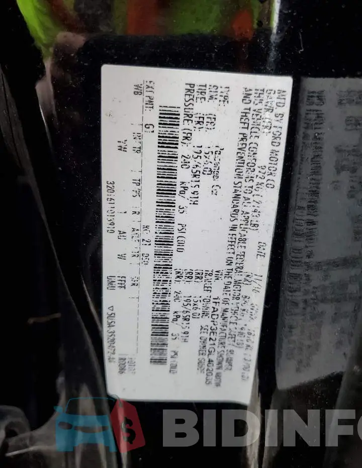 1FADP3E21GL402035 Photo# 13