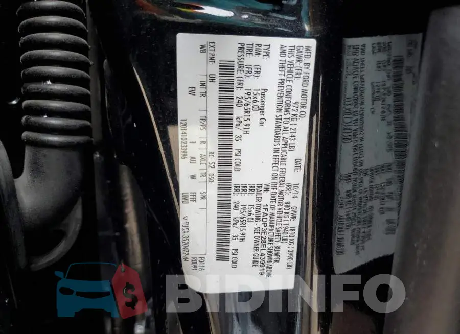 1FADP3E28EL439919 Photo# 13