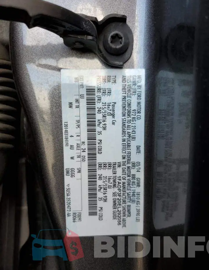 1FADP3F20EL292056 Photo# 12