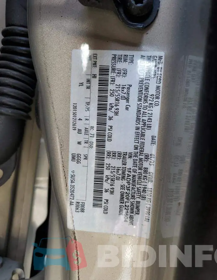 1FADP3F20FL221604 Photo# 12