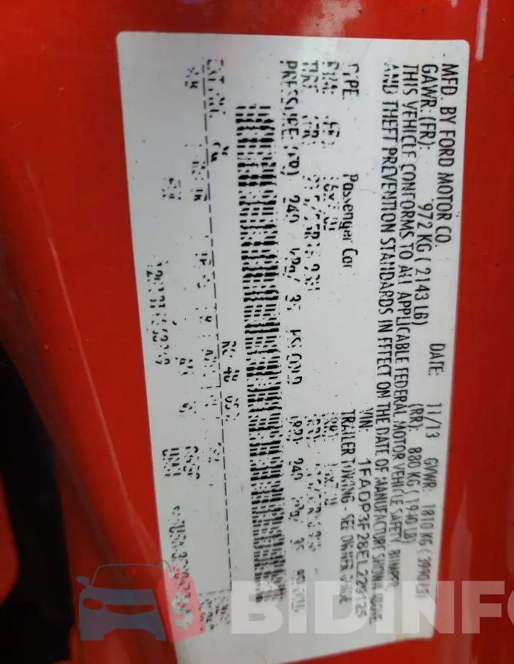 1FADP3F28EL229125 Photo# 12