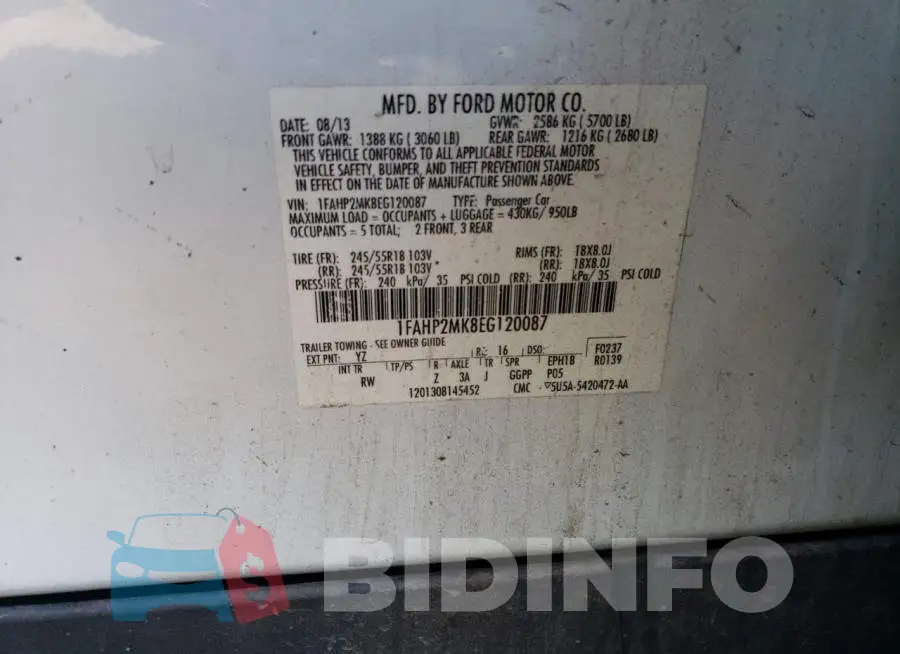 1FAHP2MK8EG120087 Photo# 12