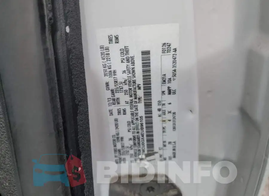 1FMCU0GX4EUB96105 Photo# 12