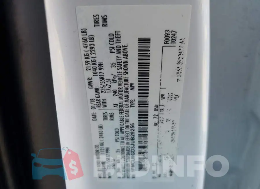 1FMCU9GD3JUB29256 Photo# 13
