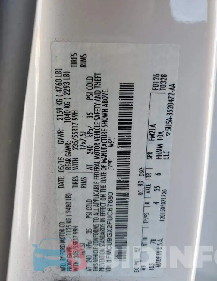 1FMCU9GX2FUC67680 Photo# 13