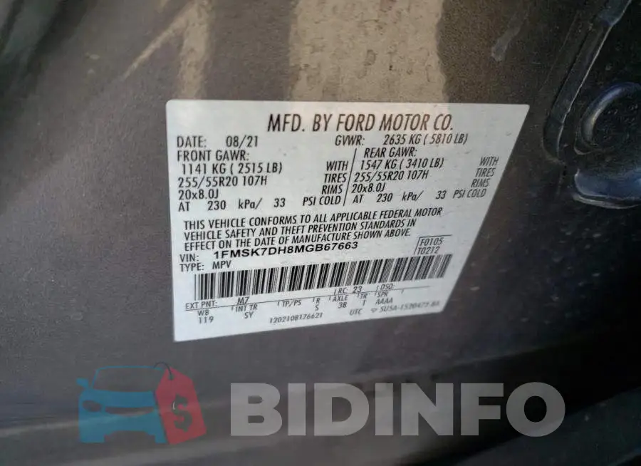 1FMSK7DH8MGB67663 Photo# 13