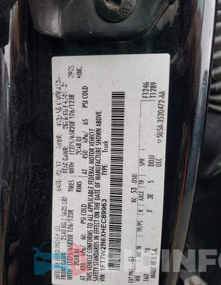 1FT7W2B6XHEC89963 Photo# 12