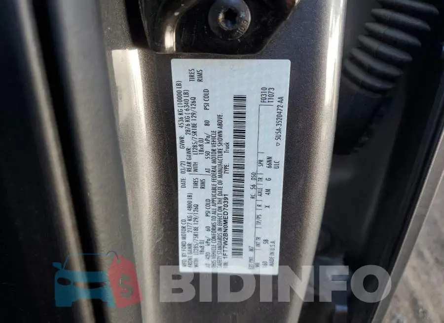 1FT7W2BN0MED70391 Photo# 12