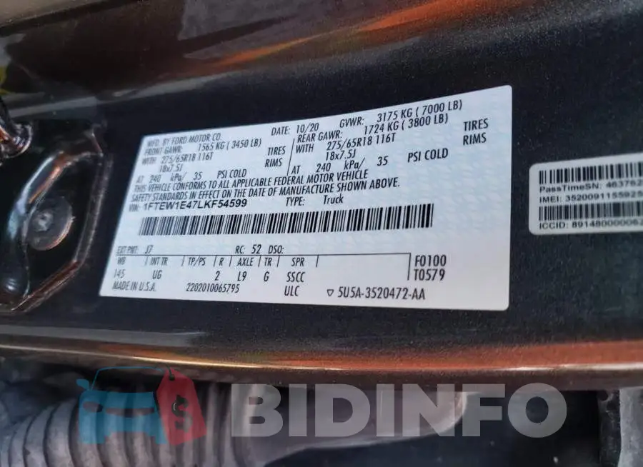 1FTEW1E47LKF54599 Photo# 12