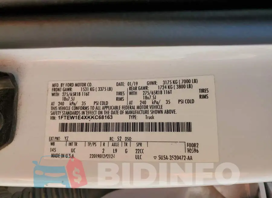 1FTEW1E4XKKC68163 Photo# 13
