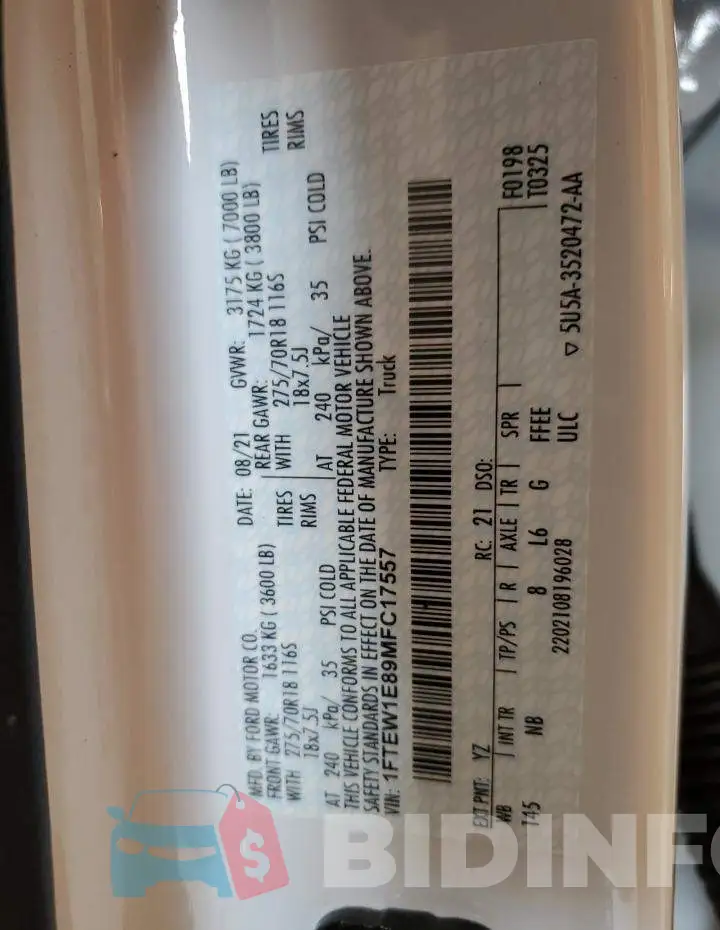 1FTEW1E89MFC17557 Photo# 12