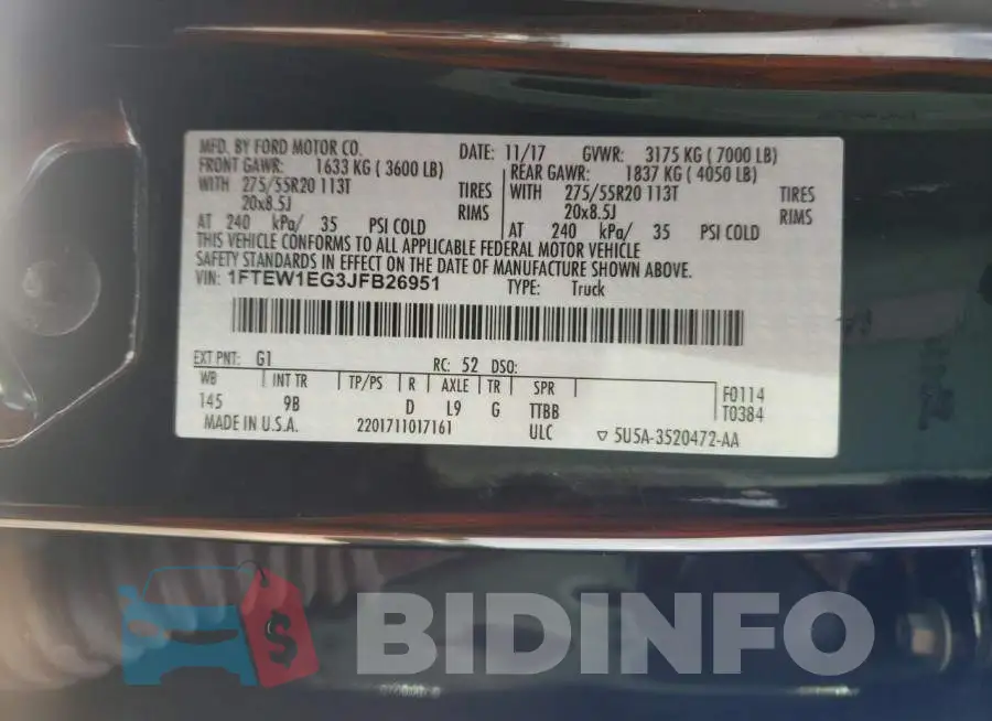 1FTEW1EG3JFB26951 Photo# 13