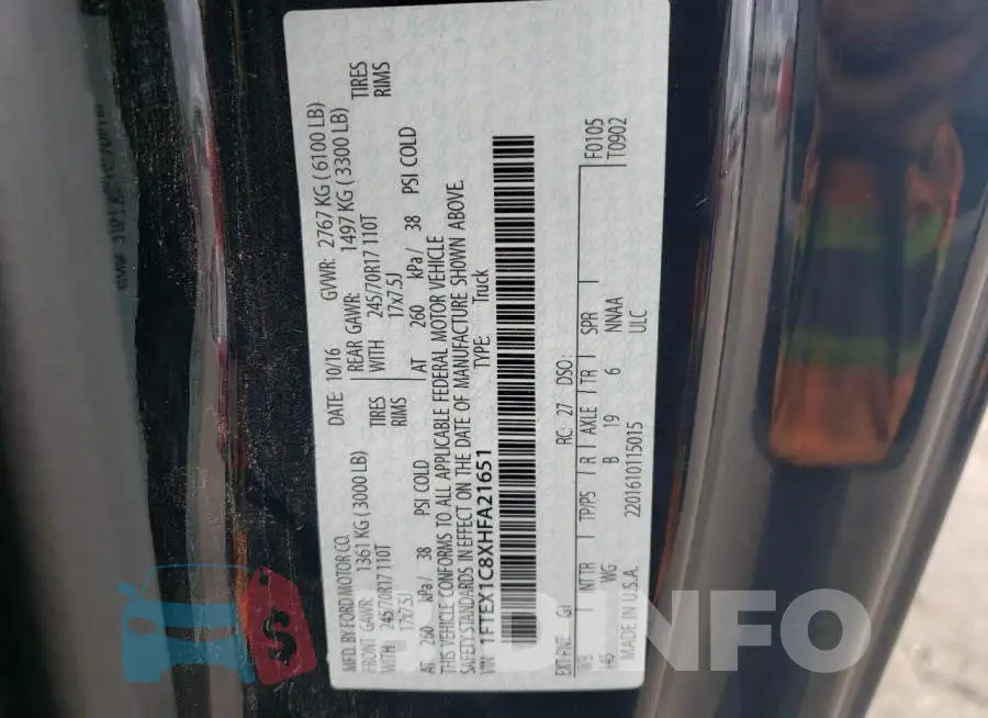 1FTEX1C8XHFA21651 Photo# 12