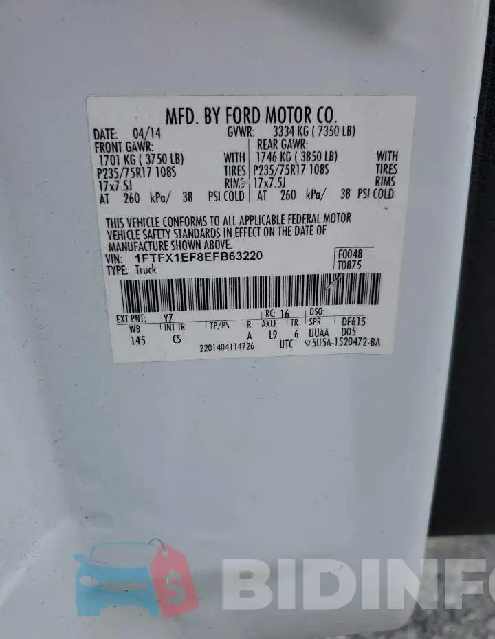 1FTFX1EF8EFB63220 Photo# 12