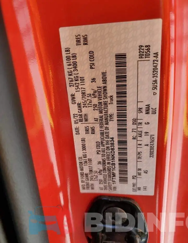 1FTMF1CB1NKD83834 Photo# 12