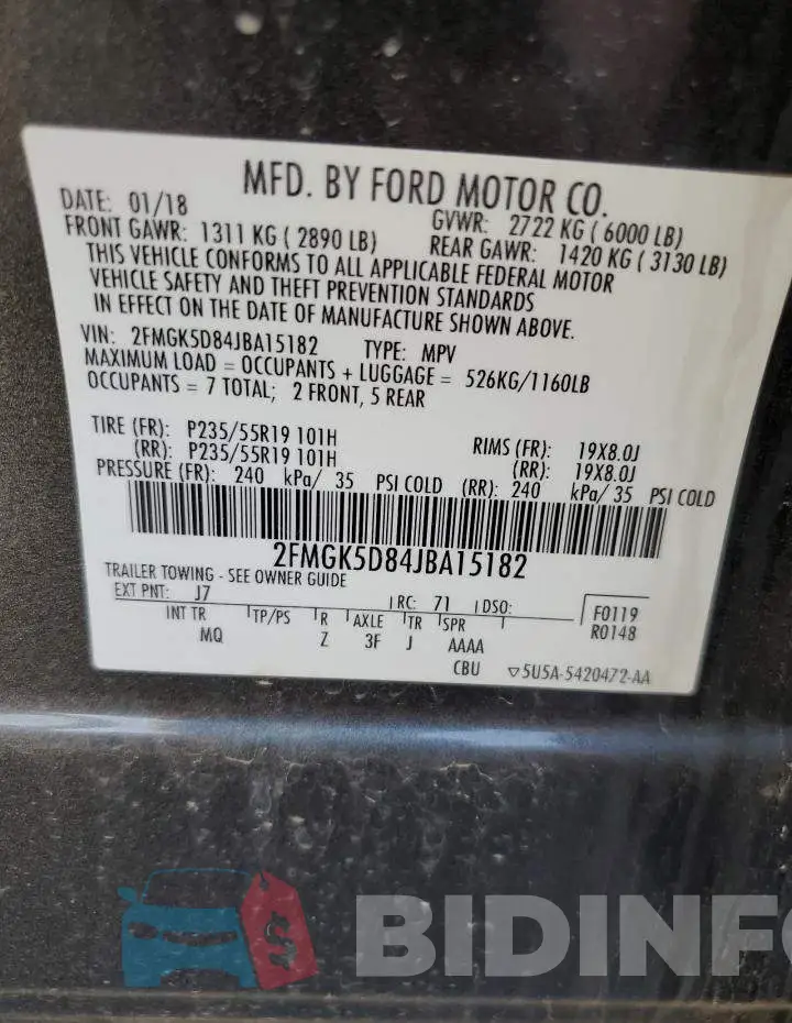 2FMGK5D84JBA15182 Photo# 13
