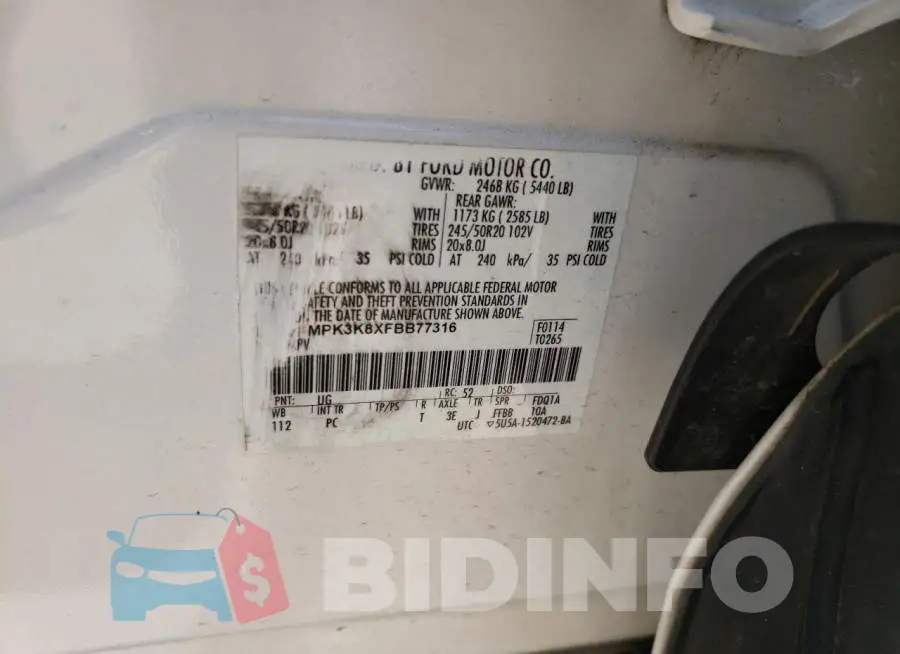 2FMPK3K8XFBB77316 Photo# 10