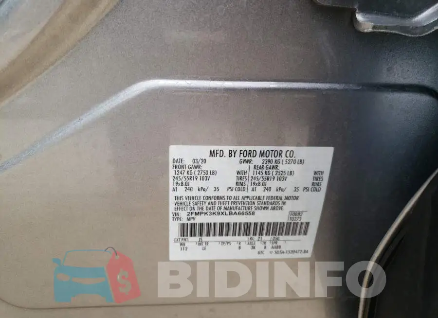 2FMPK3K9XLBA66558 Photo# 12
