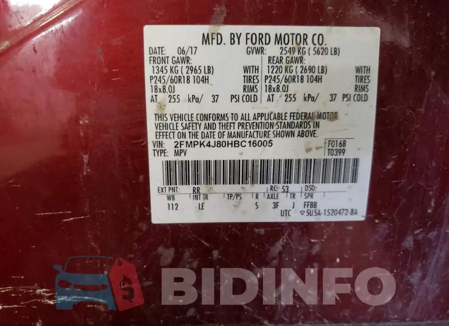 2FMPK4J80HBC16005 Photo# 14