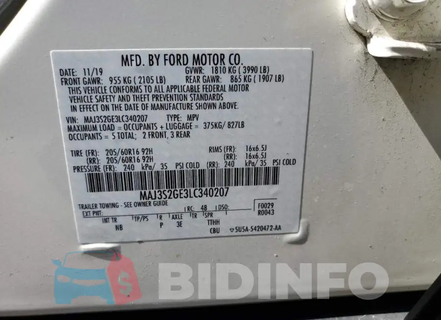 MAJ3S2GE3LC340207 Photo# 13