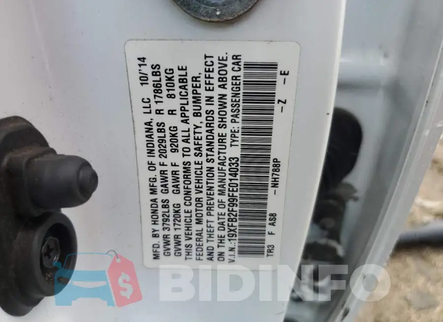 19XFB2F99FE014033 Photo# 12
