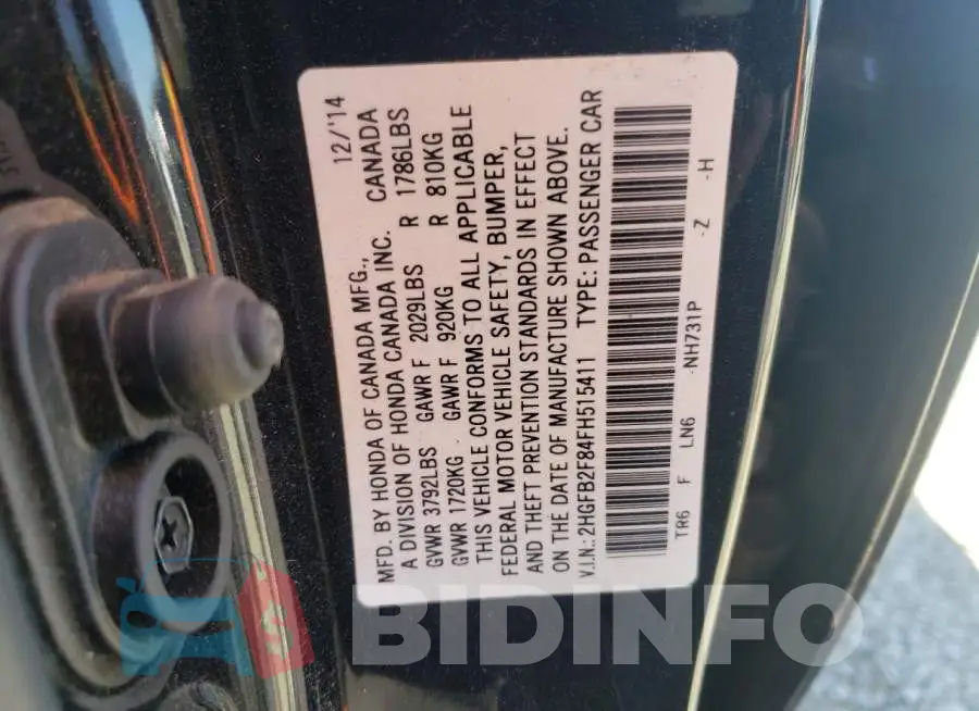 2HGFB2F84FH515411 Photo# 13