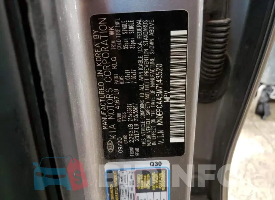 KNDEPCAA5M7143520 Photo# 12