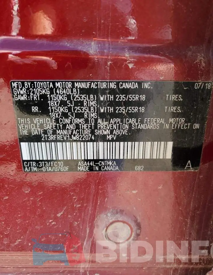 2T3RFREV1JW822074 Photo# 12