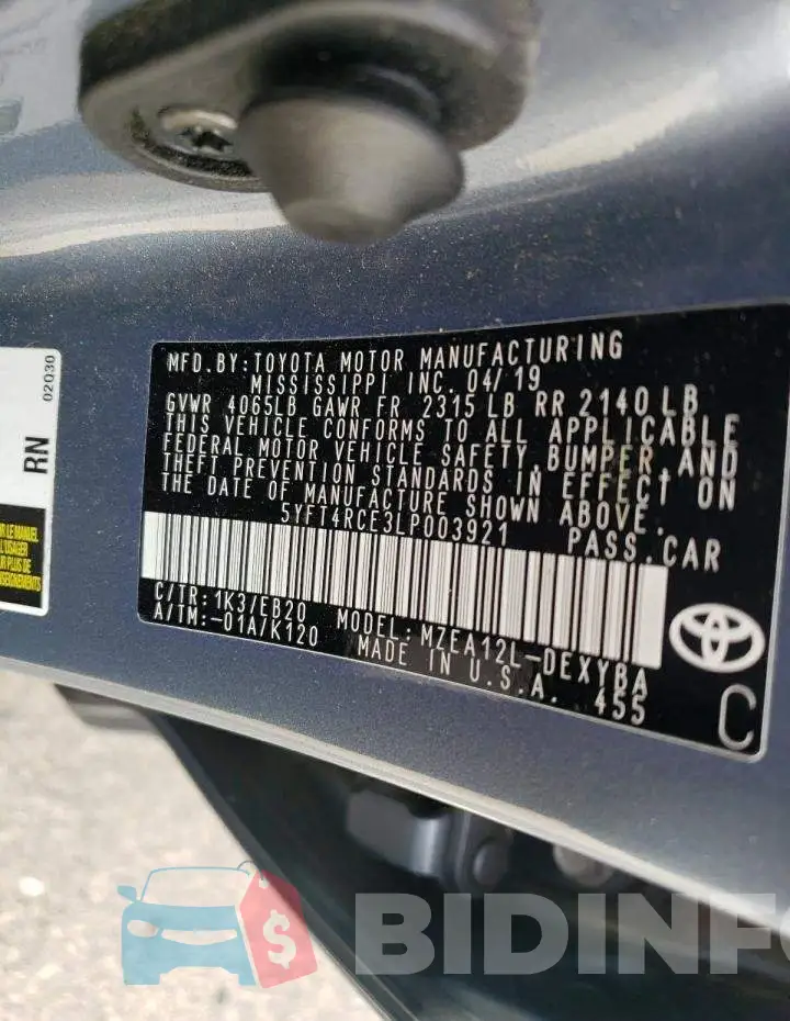 5YFT4RCE3LP003921 Photo# 12