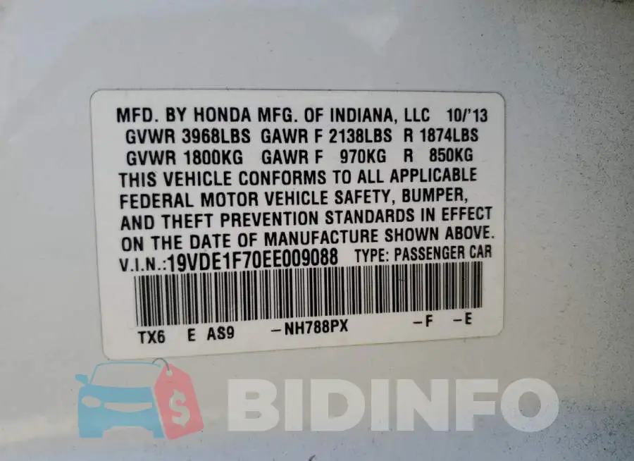 19VDE1F70EE009088 Photo# 12