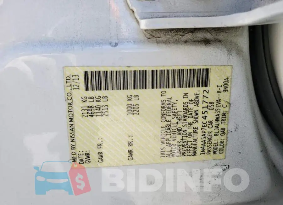 1N4AA5AP7EC451772 Photo# 13